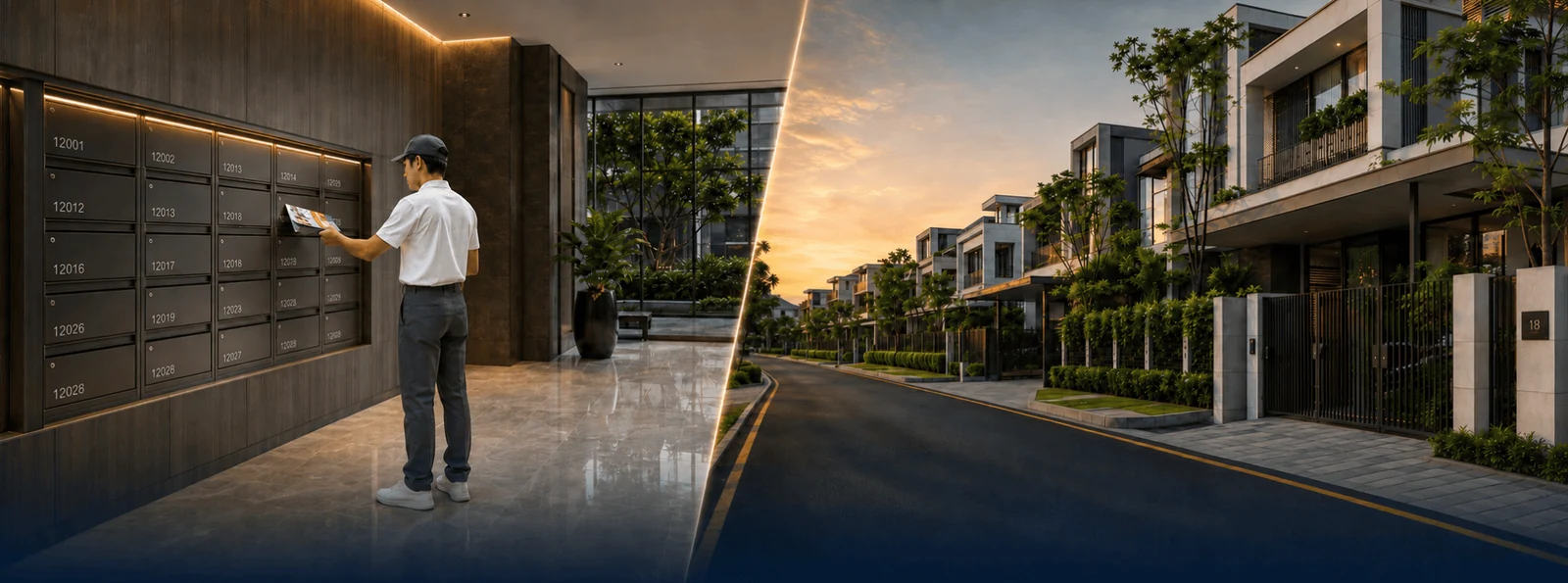 Residential postal delivery and selected landed homes