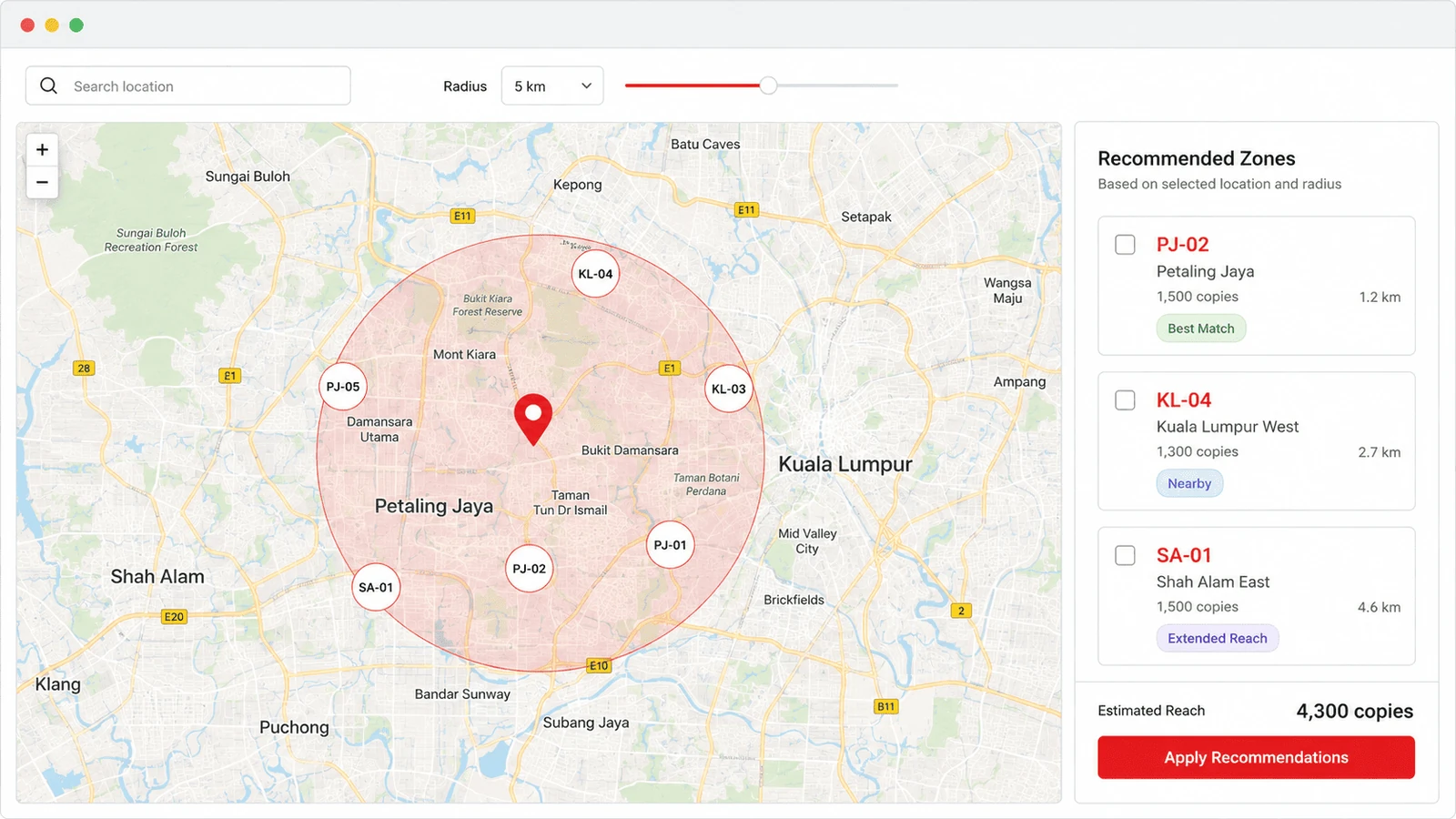 SmartZone · Area-planning illustration